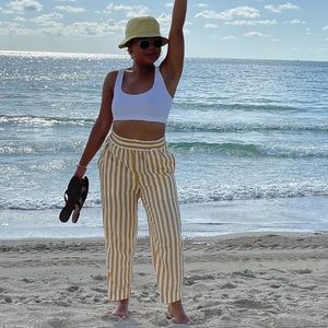 Madewell linen striped loose pants